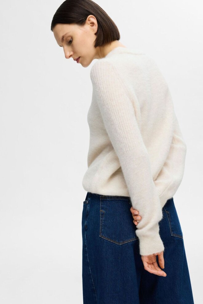 PULLOVER 16094157 SLFSIA RAS LS BIRCH