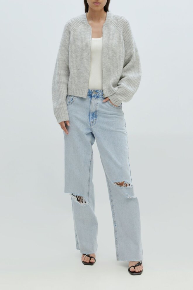 STRICKJACKE RANI CARDIGAN GREY MELANGE