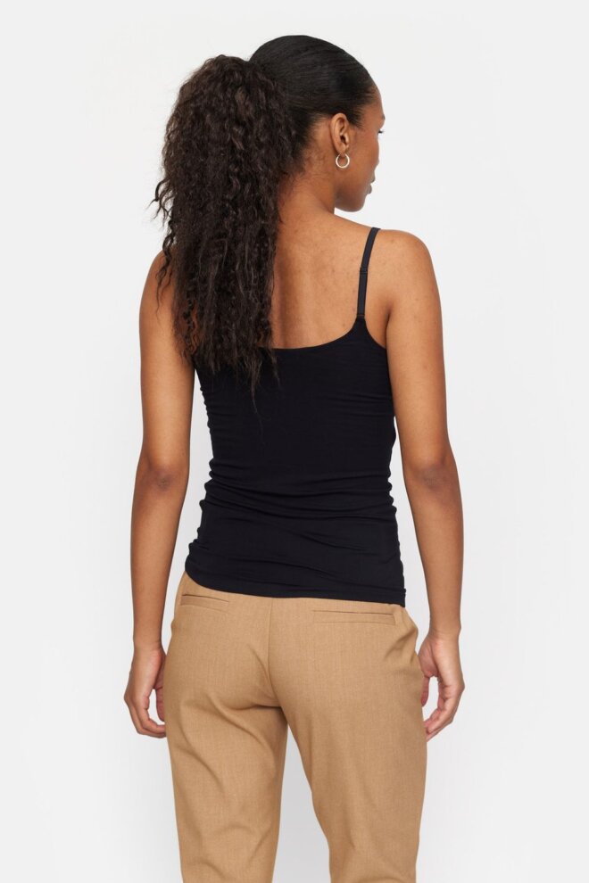 SHIRT SRLINSEY STRAP TOP BLACK