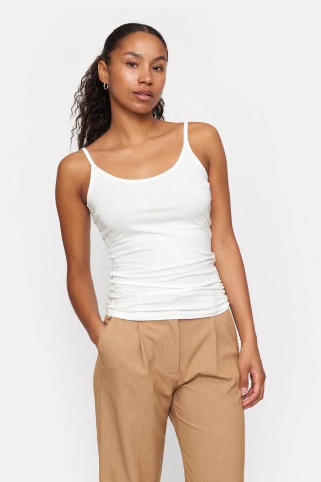 SHIRT SRLINSEY STRAP TOP SNOW WHITE