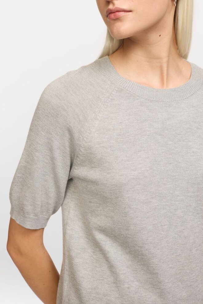 PULLOVER SRMARLA SS O-NECK KNIT LIGHT GREY