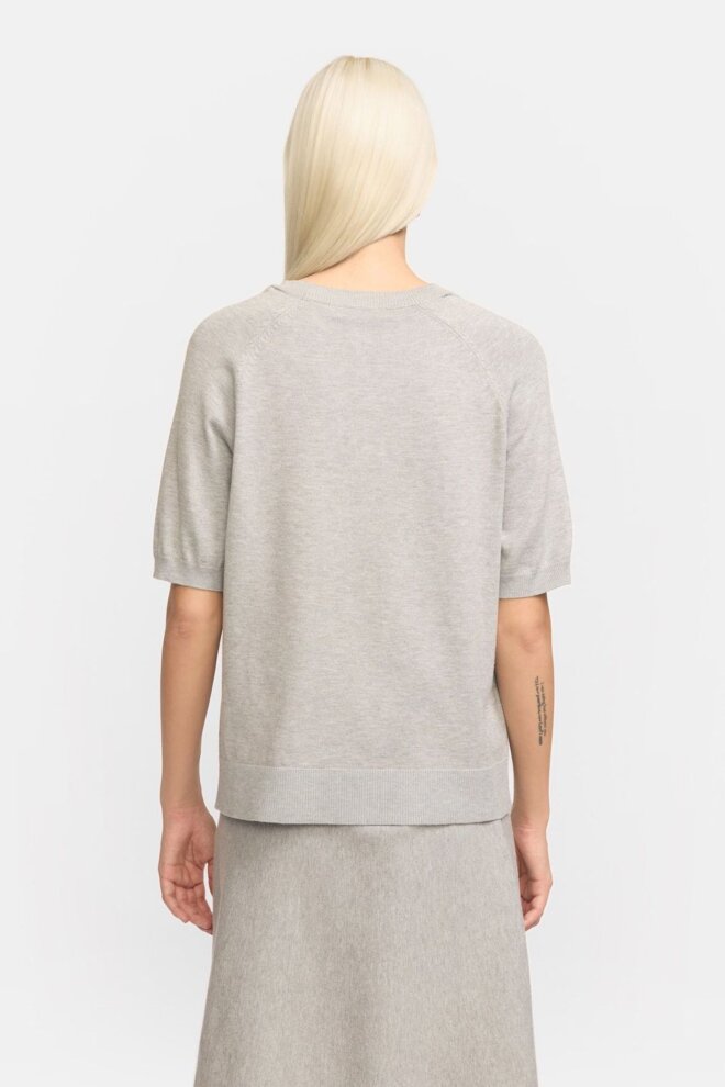 PULLOVER SRMARLA SS O-NECK KNIT LIGHT GREY