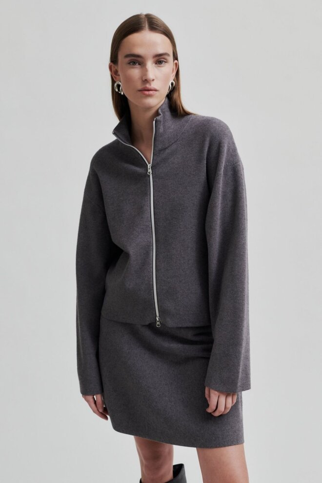 WESTE OPAYA KNIT ZIP GREY MELANGE