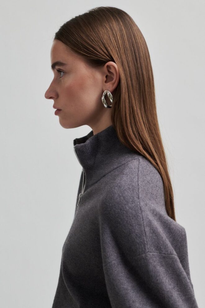 WESTE OPAYA KNIT ZIP GREY MELANGE