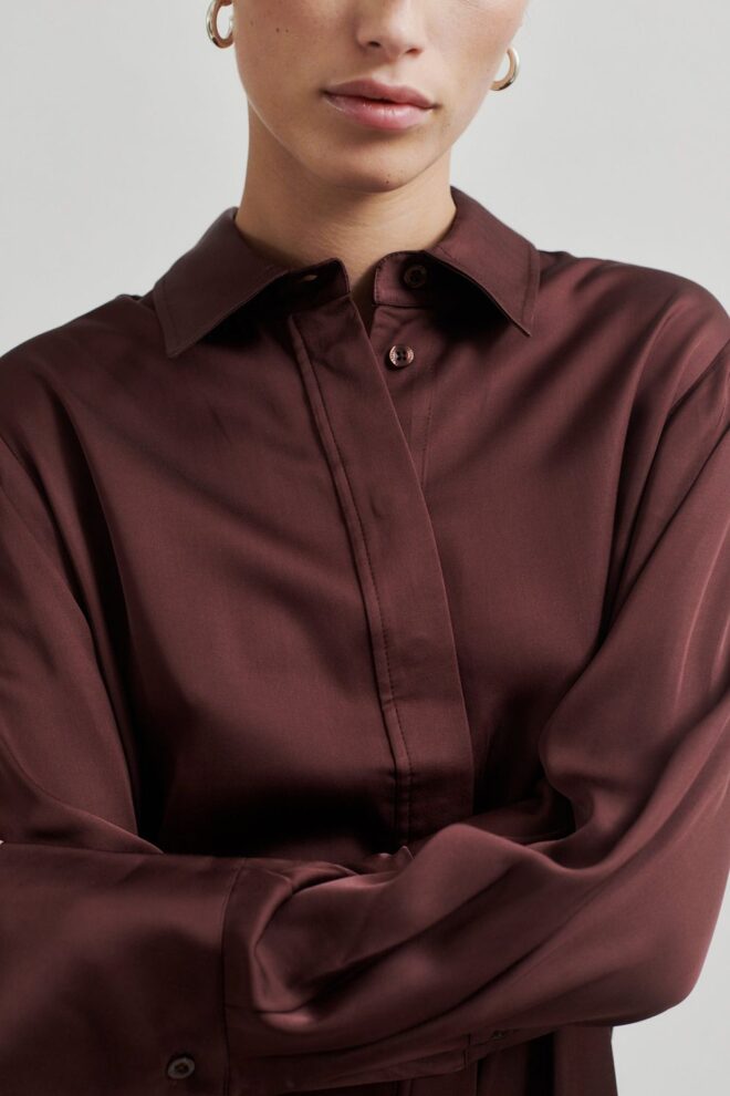 BLUSE LIVO CLASSIC SHIRT BITTER CHOCOLAT