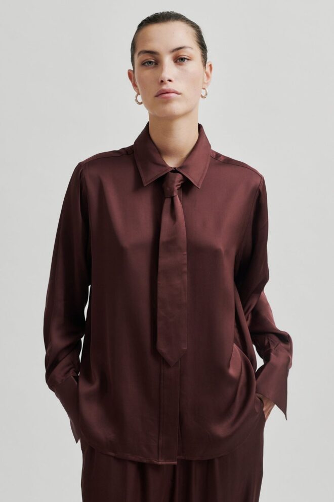 BLUSE LIVO CLASSIC SHIRT BITTER CHOCOLAT