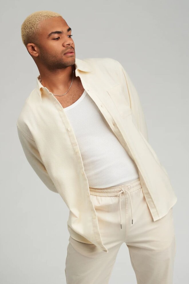 HEMD ORGANIC FLANNEL SHIRT IVORY