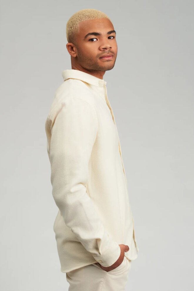 HEMD ORGANIC FLANNEL SHIRT IVORY