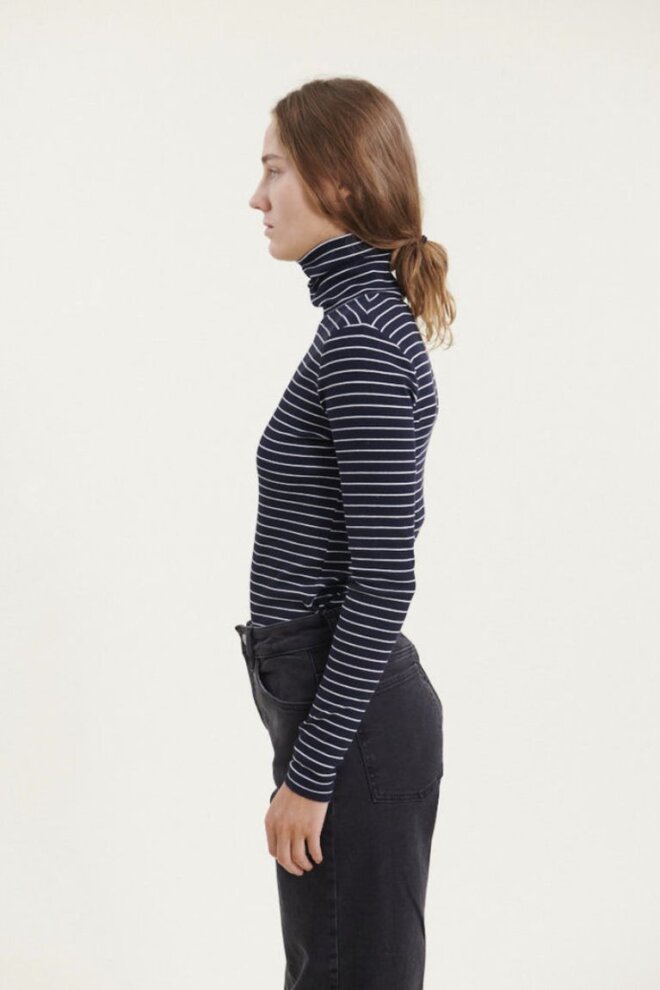 SHIRT LUDMILLA HIGH-NECK BLACK/BRIGHT