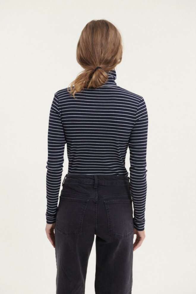 SHIRT LUDMILLA HIGH-NECK BLACK/BRIGHT