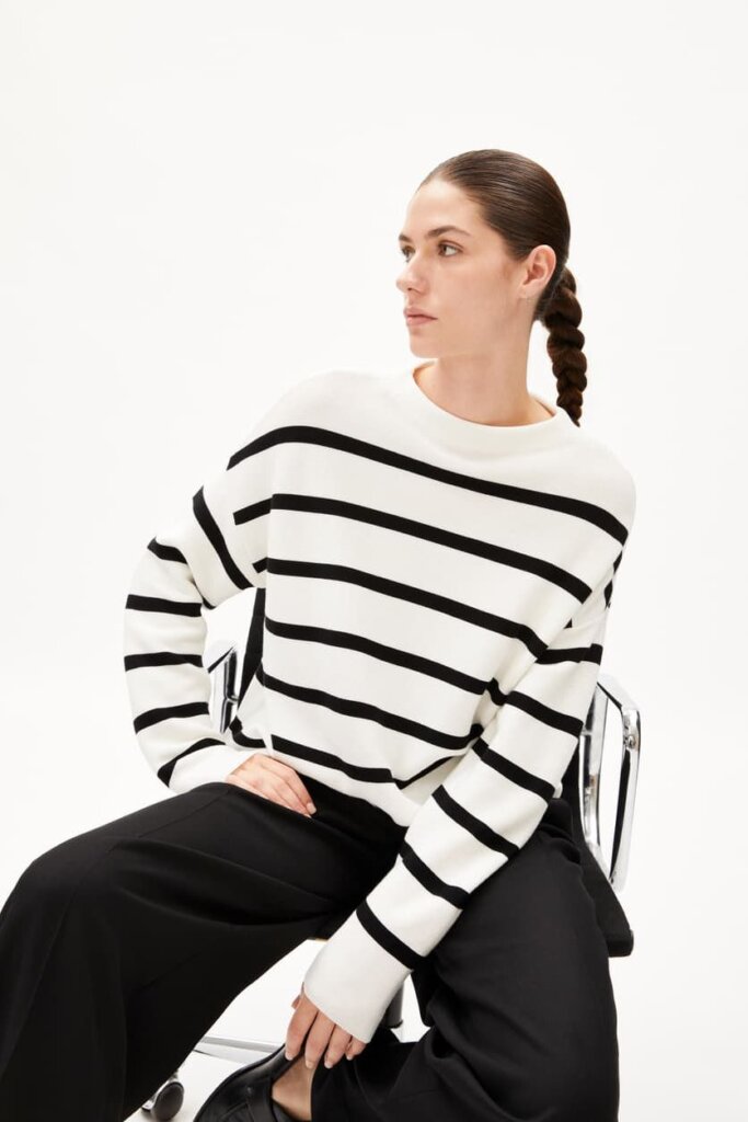 SHIRT 30006406 IDAARA STRIPES 307 WHITE-B