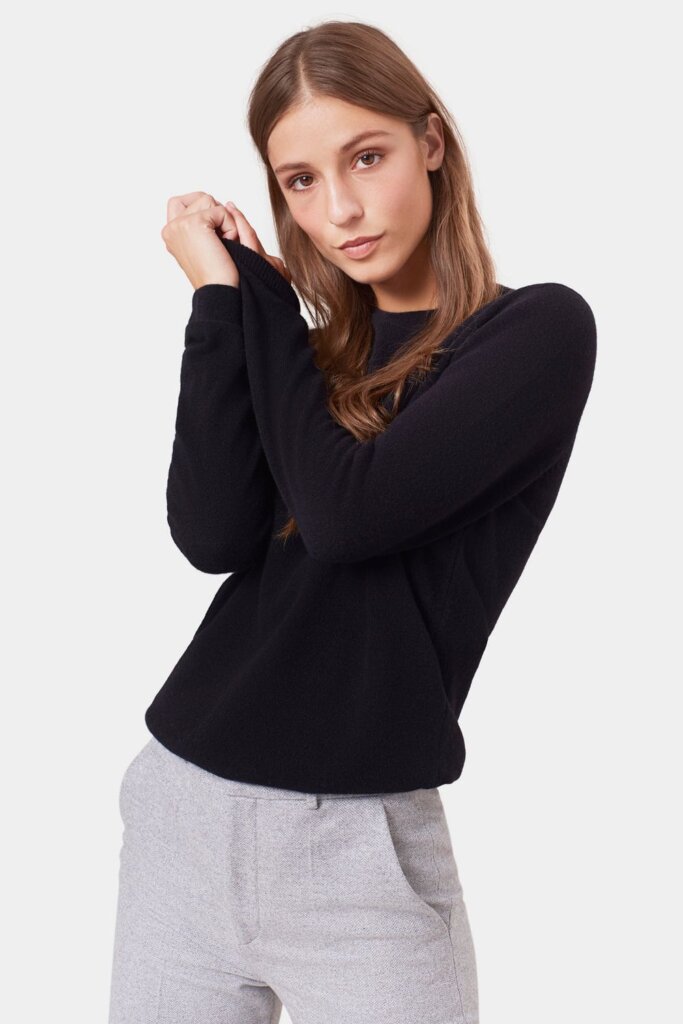 PULLOVER WOMEN LIGHT MERINO WOOL CREW DEEP