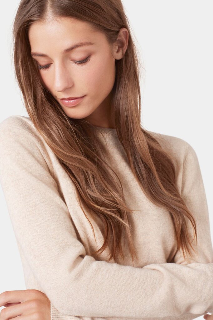PULLOVER WOMEN LIGHT MERINO WOOL CREW IVORY