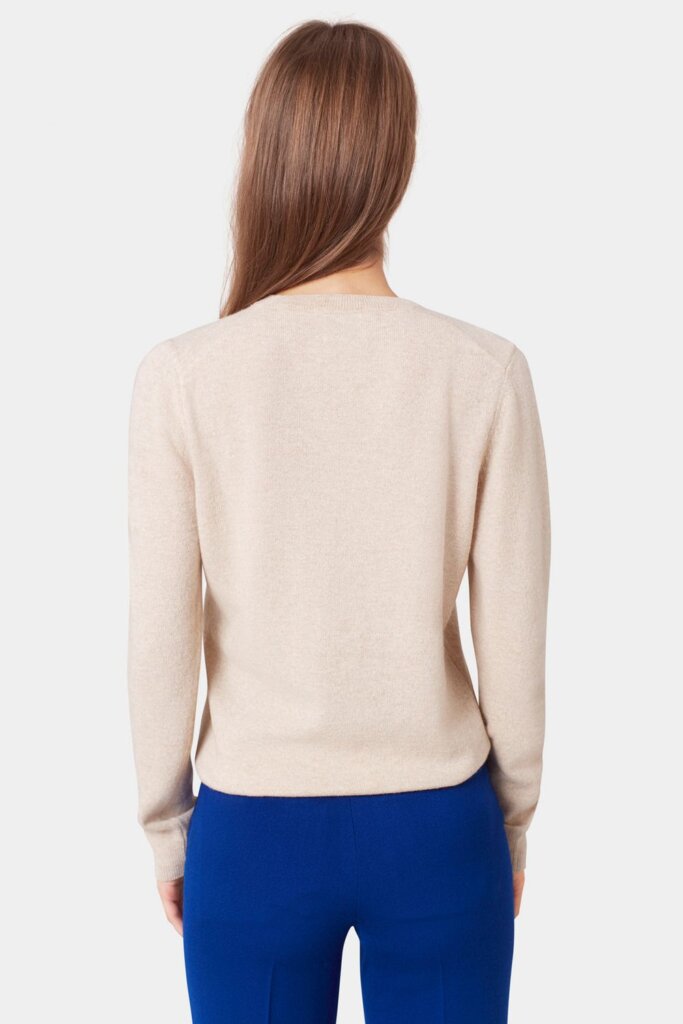 PULLOVER WOMEN LIGHT MERINO WOOL CREW IVORY