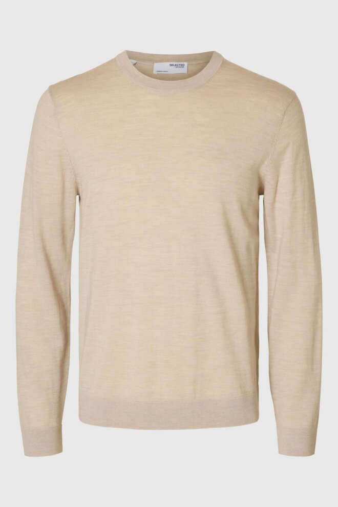 PULLOVER 16094647 SLHTRAY LS CREW OATMEAL