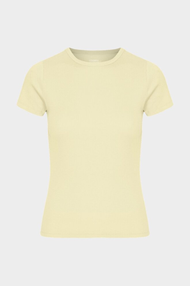 SHIRT ORGANIC RIB SS T-SHIRT SOFT YELLOW