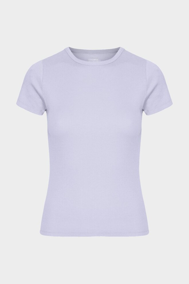 SHIRT ORGANIC RIB SS T-SHIRT SOFT LAV