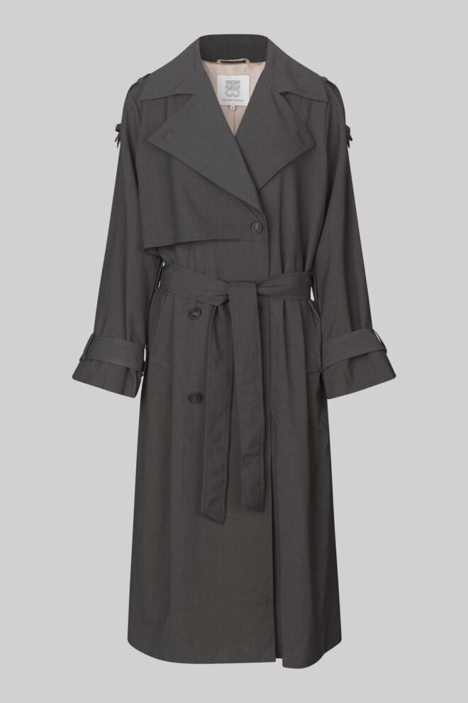 MANTEL ZOE TRENCHCOAT DARK GREY MELANGE