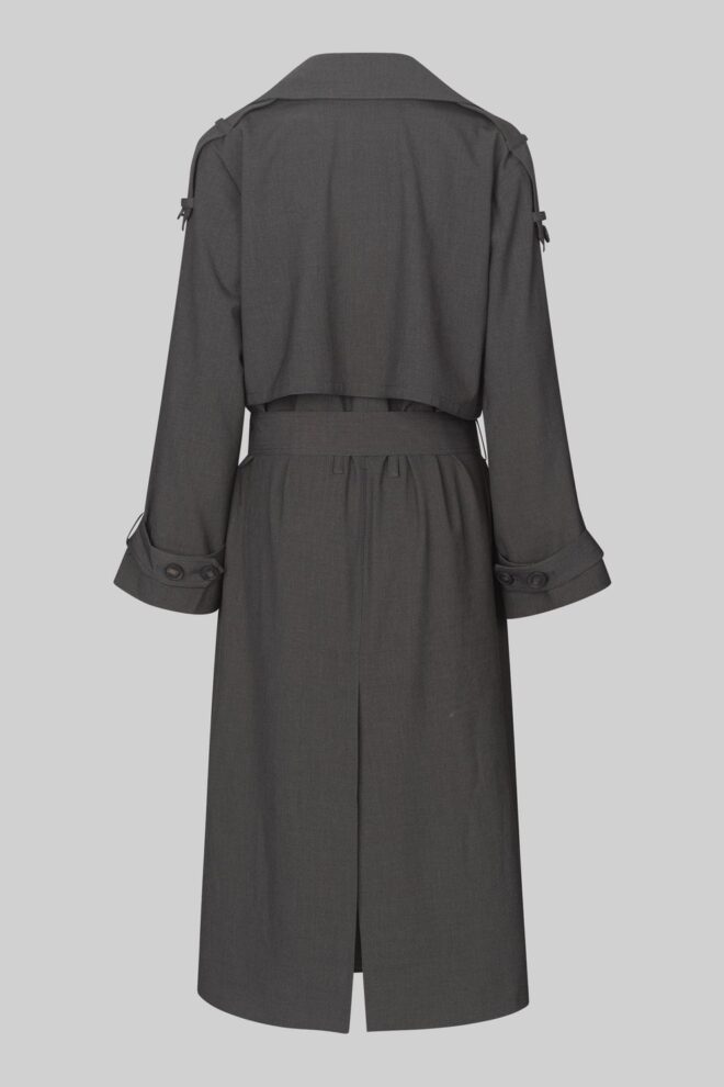 MANTEL ZOE TRENCHCOAT DARK GREY MELANGE
