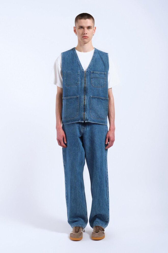 GILET DENVER WORKER VEST STREAM SKY RETRO