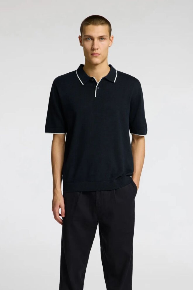 POLO 16096391 SLHMATTIS SS KNIT POLO SKY