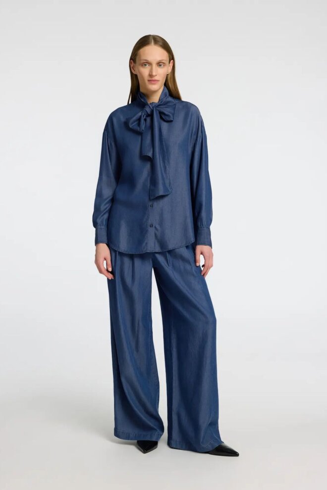 BLUSE 16096941 SLF JANNA SHIRT DARK BLUE