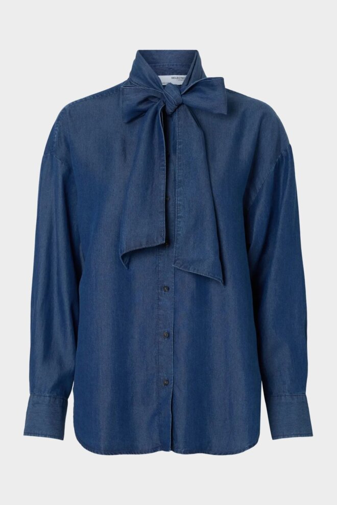 BLUSE 16096941 SLF JANNA SHIRT DARK BLUE