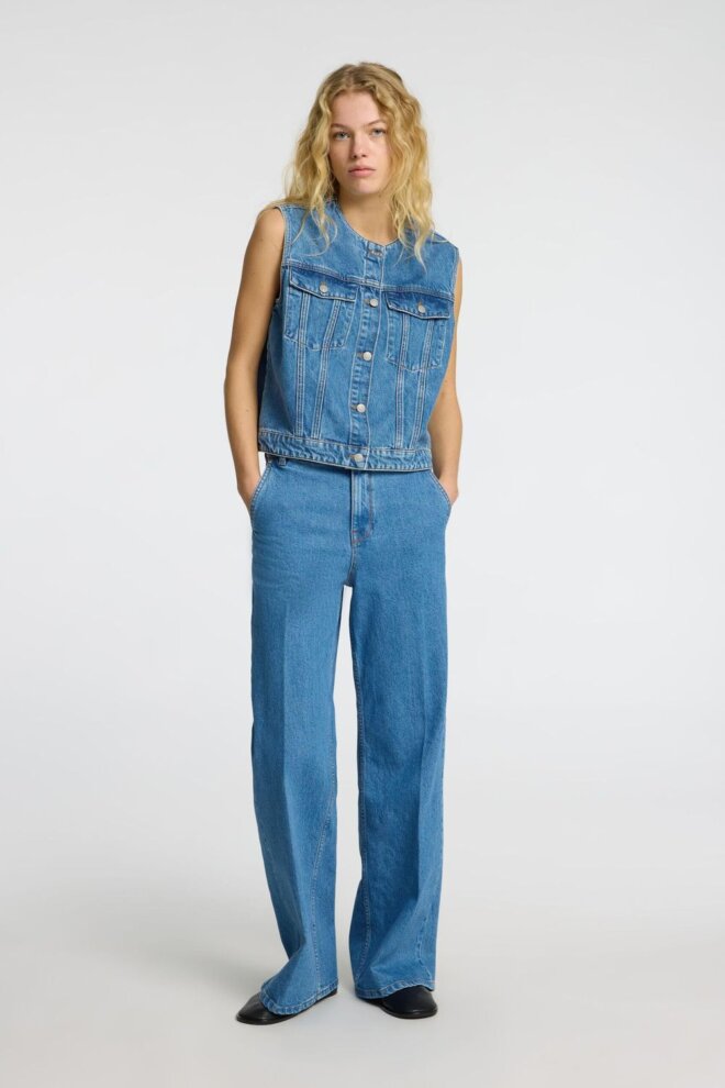 JEANS SLFEVELYN HW JEANS MEDIUM BLUE DENI