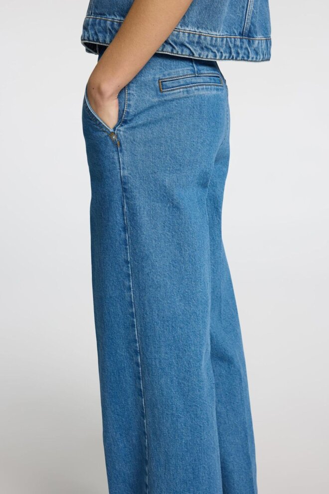 JEANS SLFEVELYN HW JEANS MEDIUM BLUE DENI