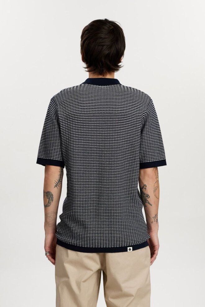 SHIRT AKSVEND KNIT STRUCTURE SKY CAPTAIN