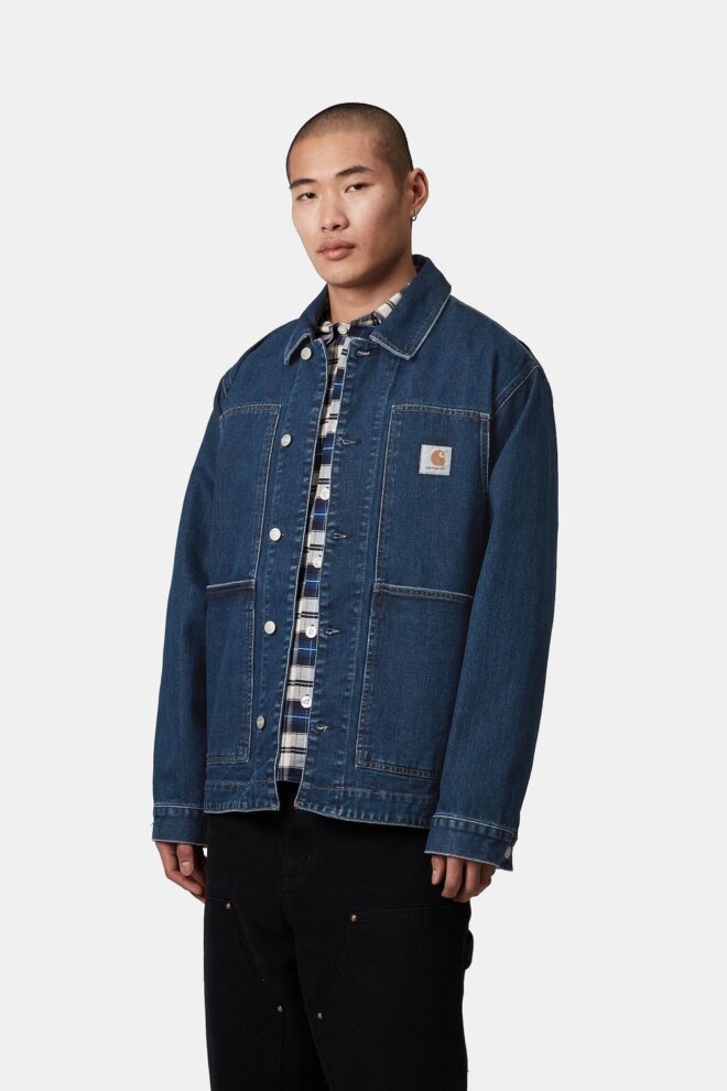JACKE OG DOUBLE FRONT JACKET BLUE STONE