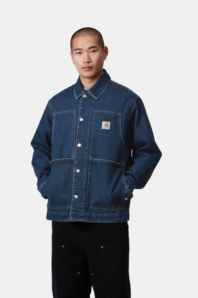 JACKE OG DOUBLE FRONT JACKET BLUE STONE