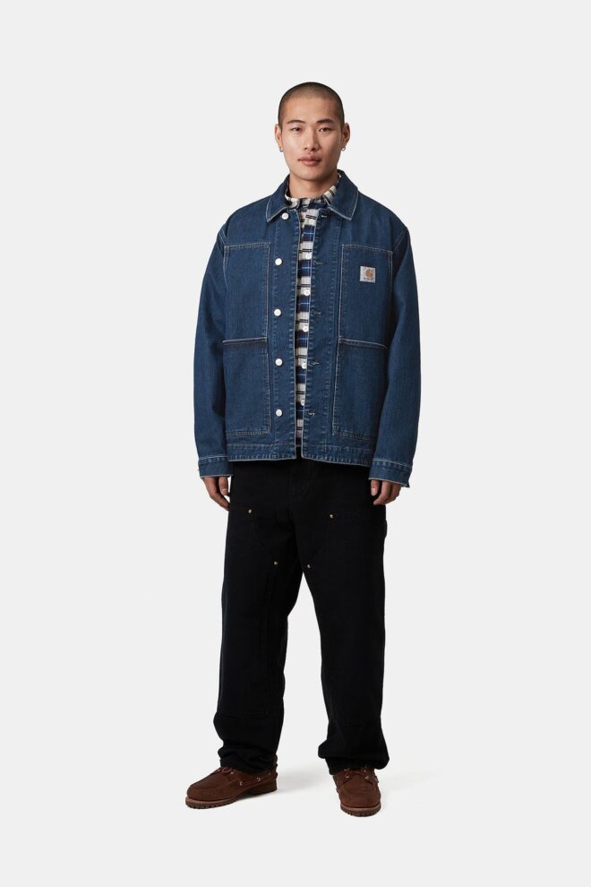 JACKE OG DOUBLE FRONT JACKET BLUE STONE