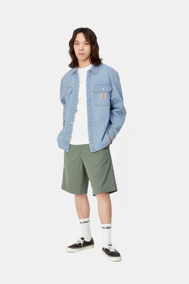 HEMD HARVEY SHIRT BLUE STONE BLEACHED