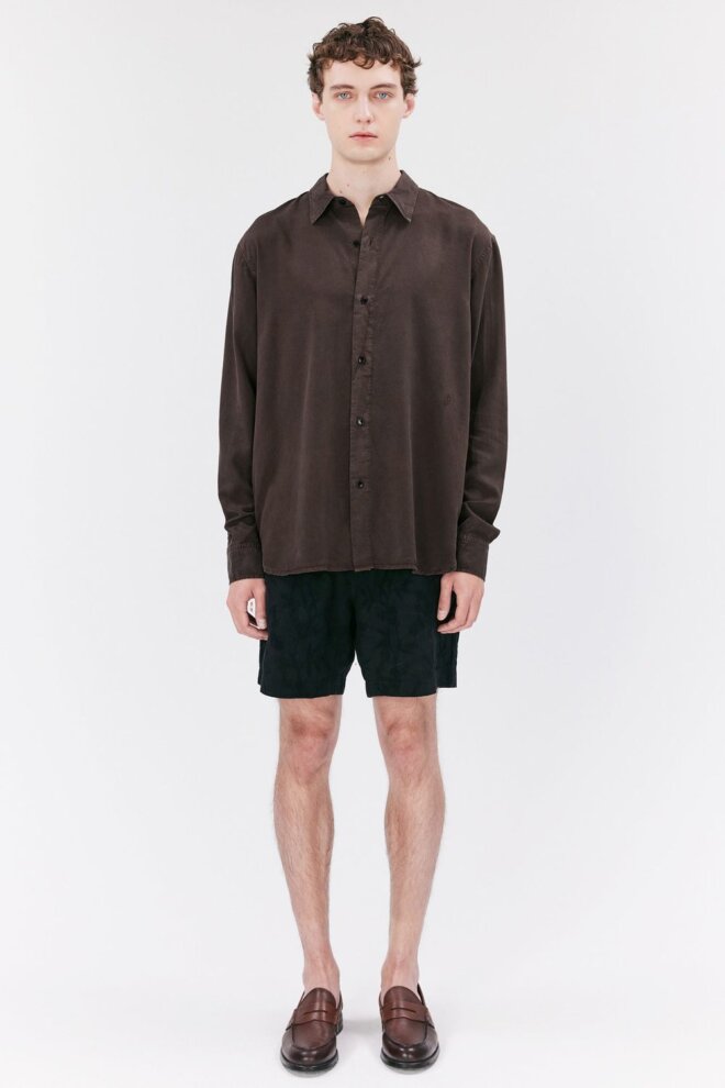 HEMD OSSIAN DARK COFFEE