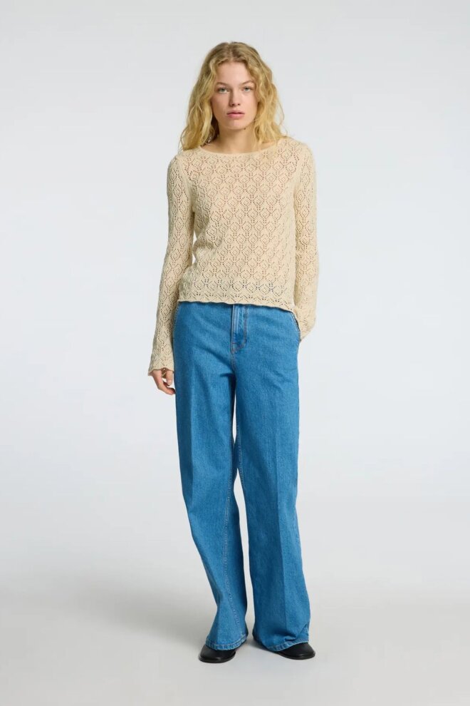 PULLOVER 16097232 SLFNIVA LS KNIT BIRCH