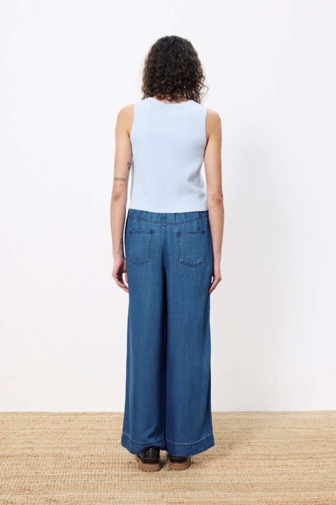 JEANS SATINE BLEU MARINE
