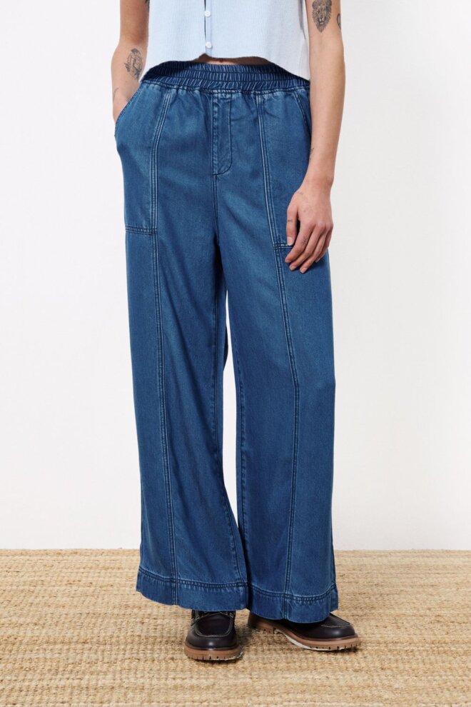 JEANS SATINE BLEU MARINE