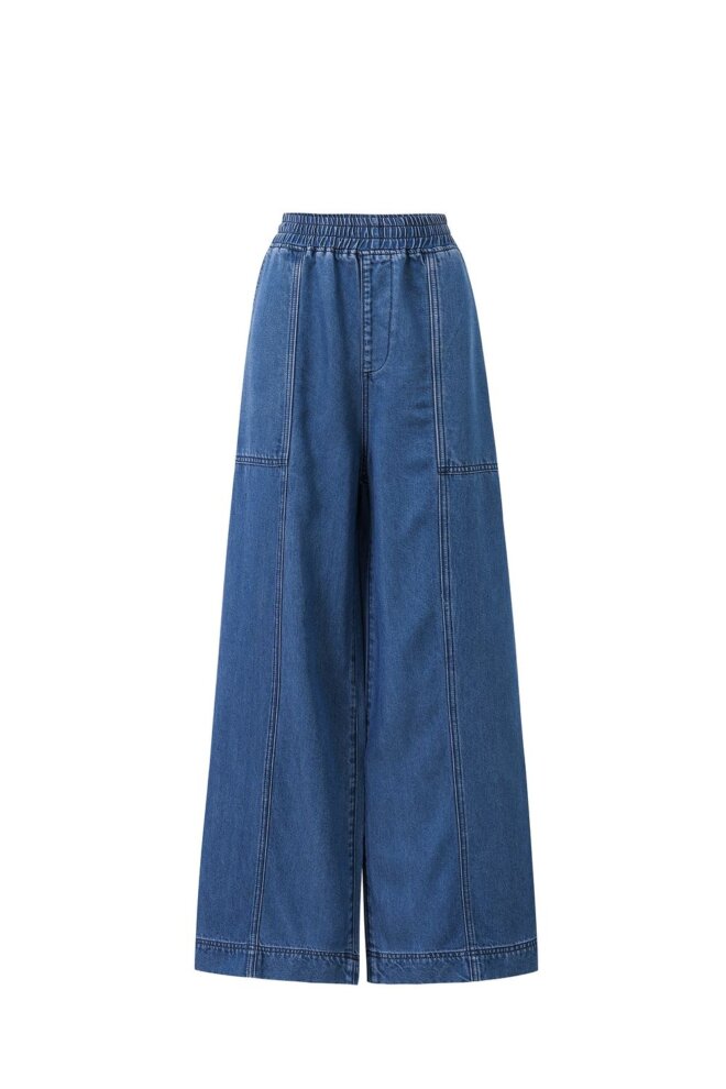 JEANS SATINE BLEU MARINE