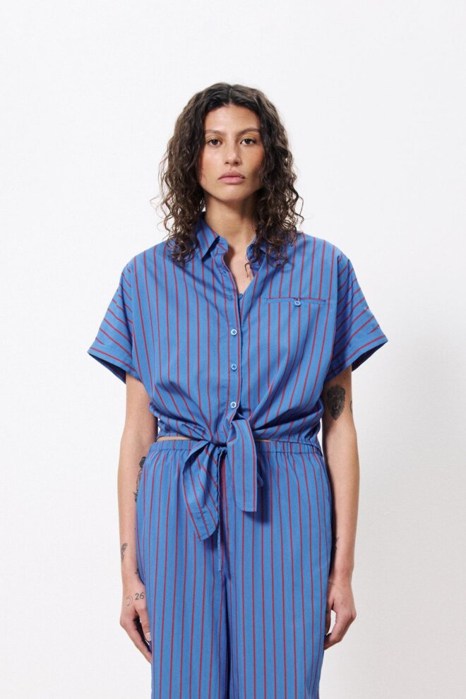 BLUSE CARMELLE BLEU ELECTRIQUE