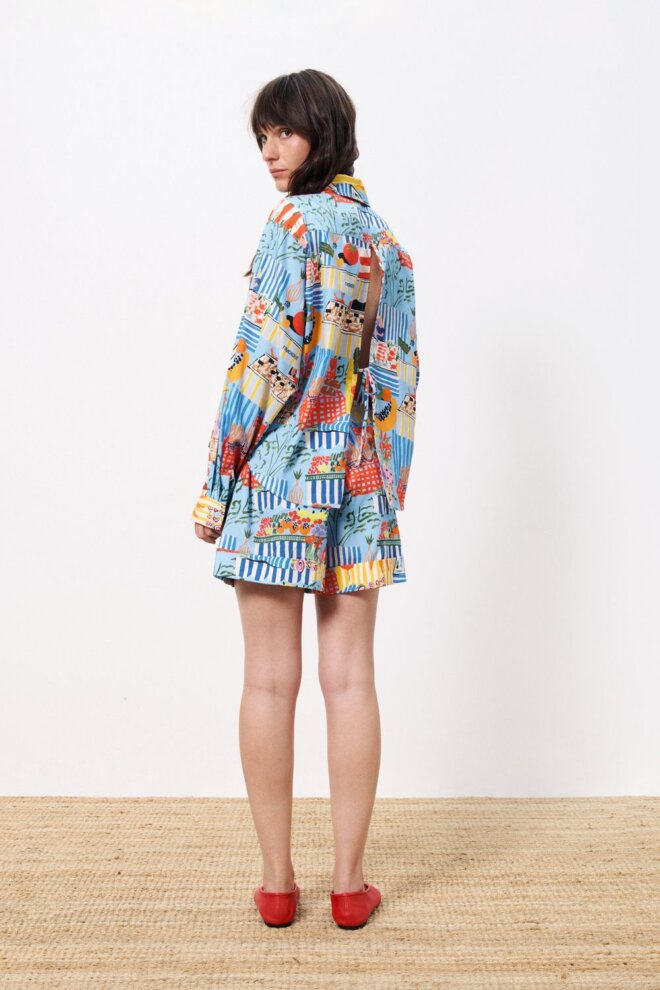 BLUSE CLOANE MARCHE BLEU