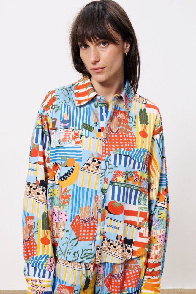 BLUSE CLOANE MARCHE BLEU