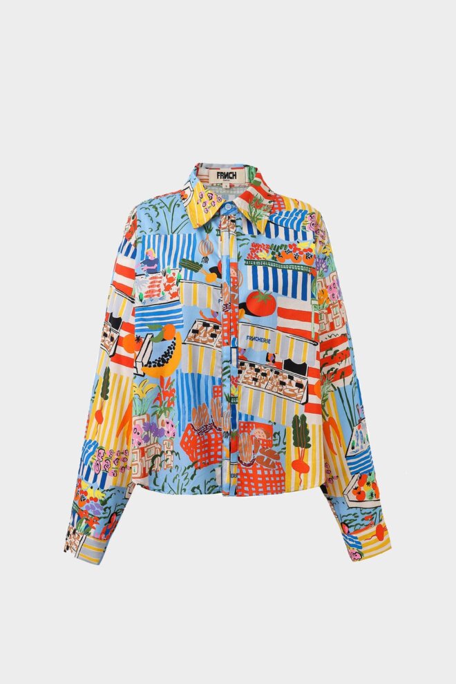 BLUSE CLOANE MARCHE BLEU