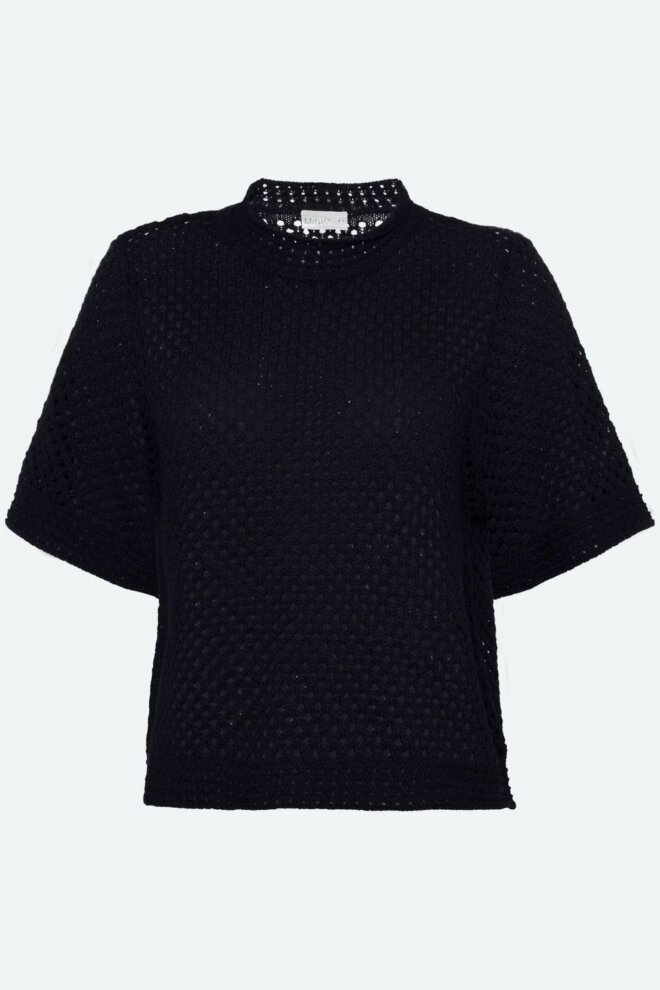 SHIRT LILY CROCHET T-SHIRT BLACK