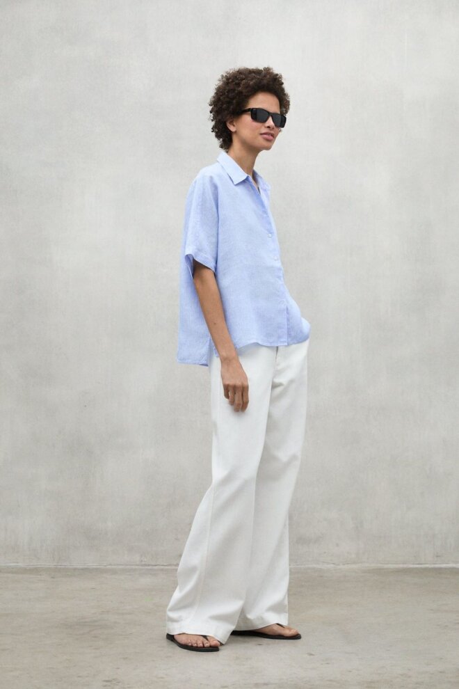 BLUSE MELANIAALF STRIPES SHIRT SKY BLUE