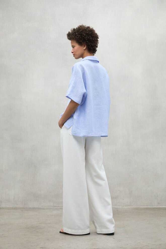 BLUSE MELANIAALF STRIPES SHIRT SKY BLUE