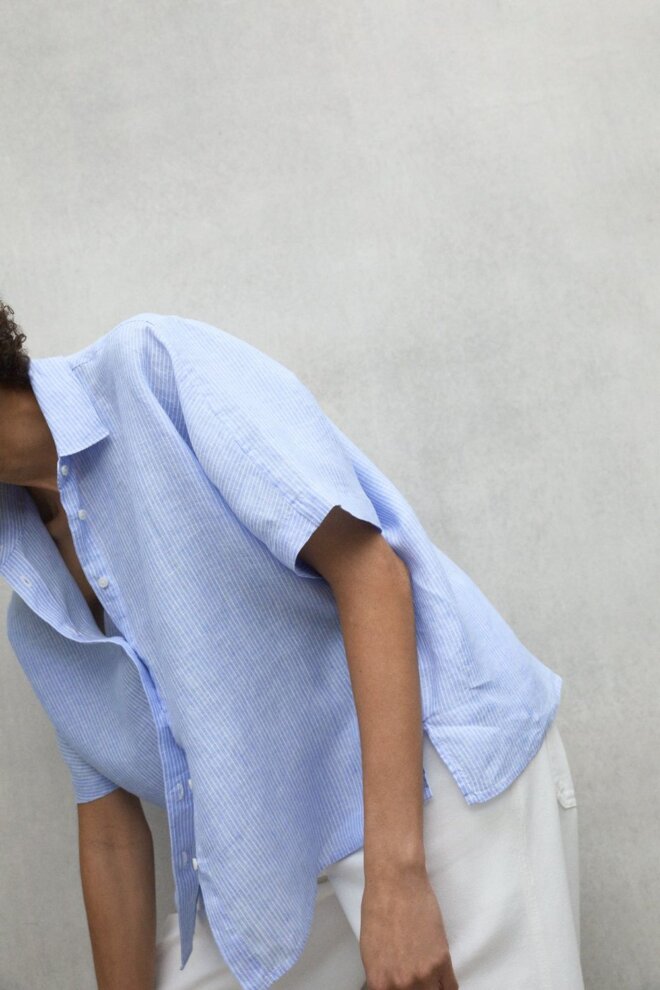 BLUSE MELANIAALF STRIPES SHIRT SKY BLUE