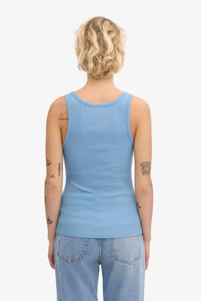 SHIRT WOMEN ORGANIC RIB TANK SEASIDE BLUE