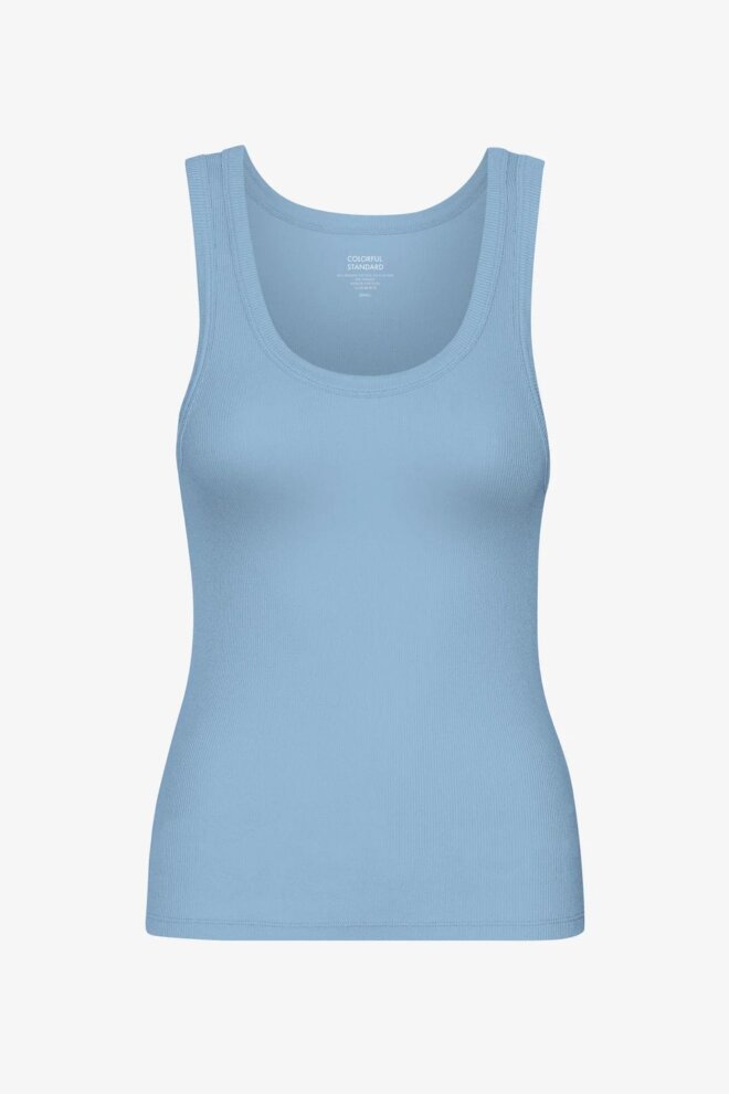 SHIRT WOMEN ORGANIC RIB TANK SEASIDE BLUE
