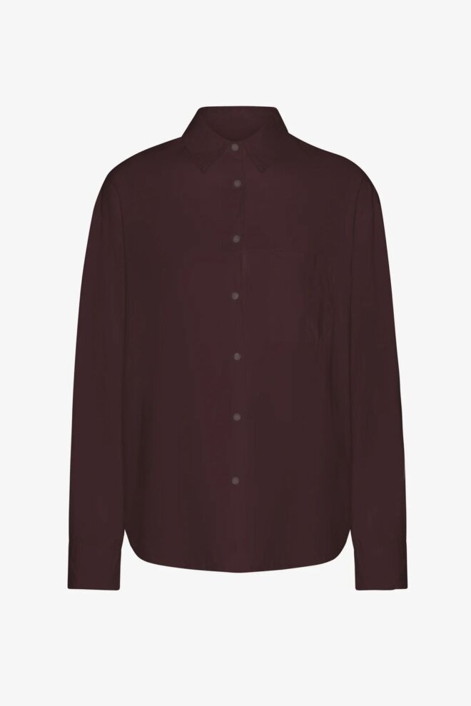 BLUSE ORGANIC OVERSIZED SHIRT OXBLOOD RED